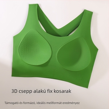Reliefes mintázatú, seamless push-up sportmelltartó keresztoldali csattal a felhajtásért és a hátsó formázásért