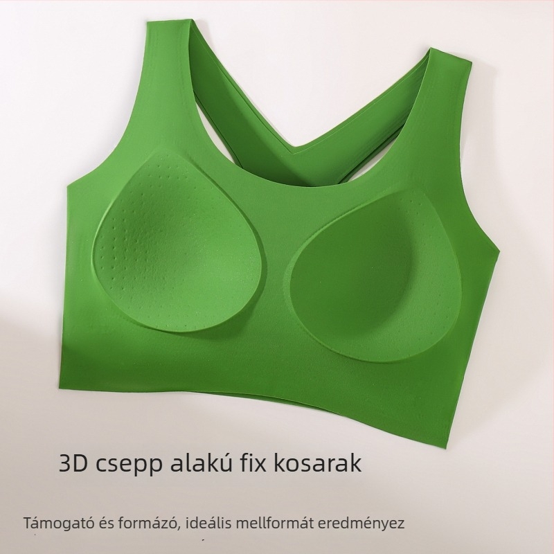 Reliefes mintázatú, seamless push-up sportmelltartó keresztoldali csattal a felhajtásért és a hátsó formázásért