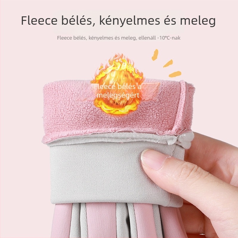 Téli gyerek kesztyű rollerhez, béléses, szél- és vízálló, meleg, aranyos rajzfilm mintával, 6–10 éveseknek