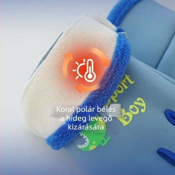 Gyerekeknek készült meleg, csúszásmentes kesztyű dinoszaurusz mintával, fénylő hatású télre 2025