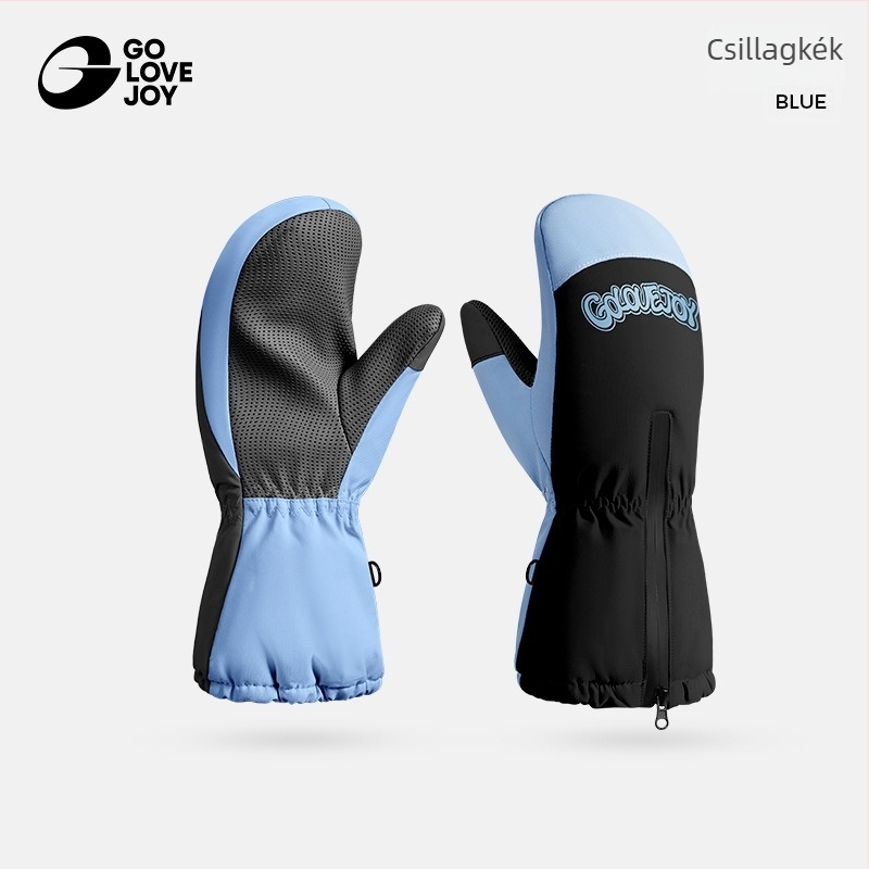 Golejie gyerek téli síkesztyűk, fleece béléssel, vastag, vízálló és csúszásmentes, szétválasztott ujjas kialakítás