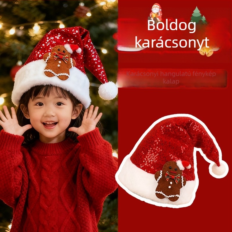Plüss karácsonyi sapka gyerekeknek és felnőtteknek, kupola alakú, légáteresztő, négy évszak, korcsoportok: 1–2, 2–4, 4–6, 8–10, 10+