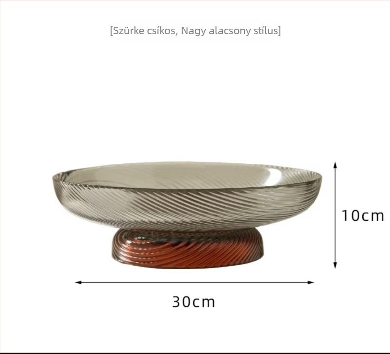 Üvegből készült gyümölcstál, modern minimalista stílus, egyszerű stílus, első osztályú minőség.