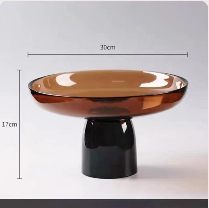 Üvegből készült gyümölcstál, modern minimalista stílus, egyszerű stílus, első osztályú minőség.