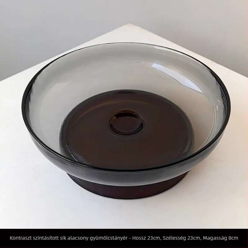 Üvegből készült gyümölcstál, modern minimalista stílus, egyszerű stílus, első osztályú minőség.