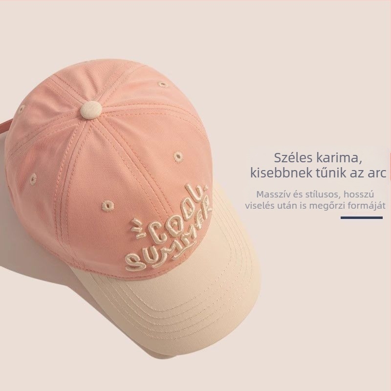 Koreai stílusú gyerek sapka kontrasztos színű, napsütés elleni baseball sapka fiúk és lányok számára, aranyos és sokoldalú utazásokhoz
