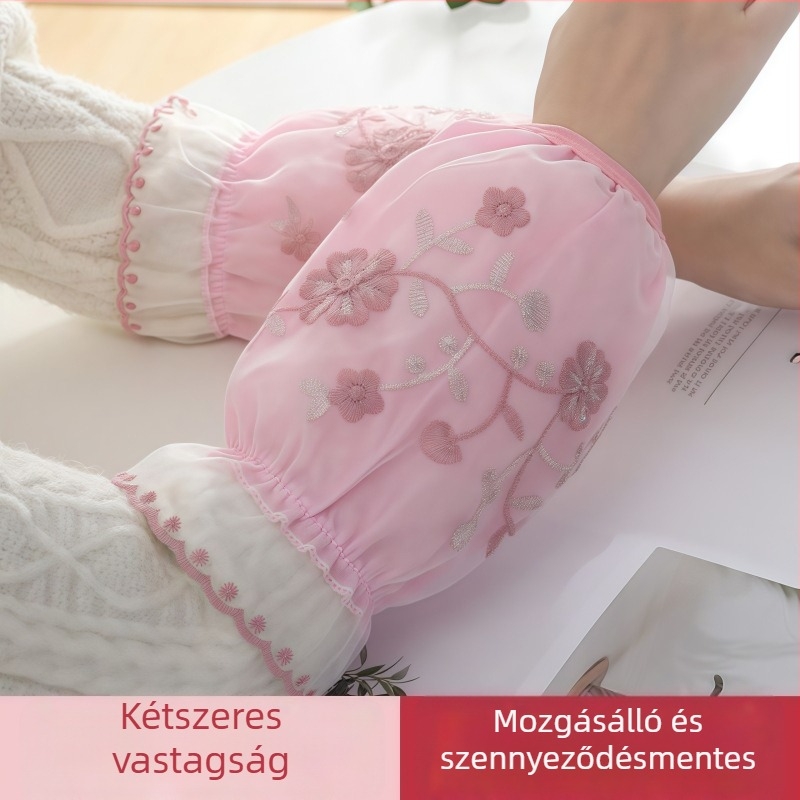 Csipkés hálós karvédők, dupla rétegű anti-szennyező védelem, téli használatra, uniszex, reliefes virág mintázat