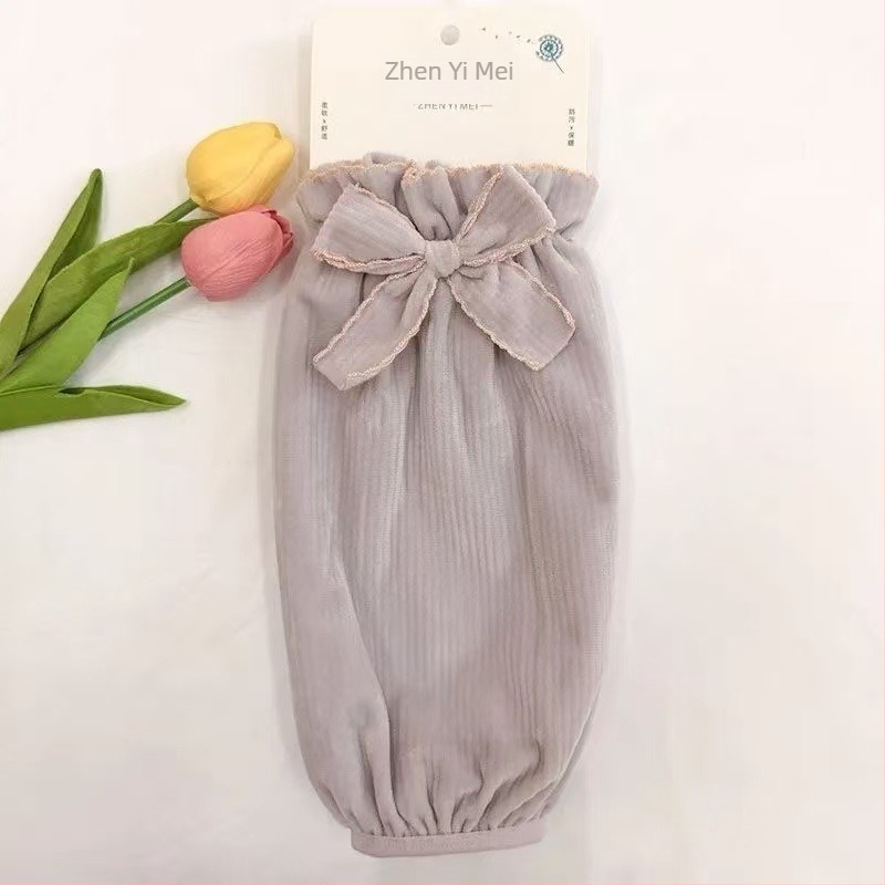 Női flanel karvédő ujjak, anti-szennyeződés, őszi-téli szezon, hímzés