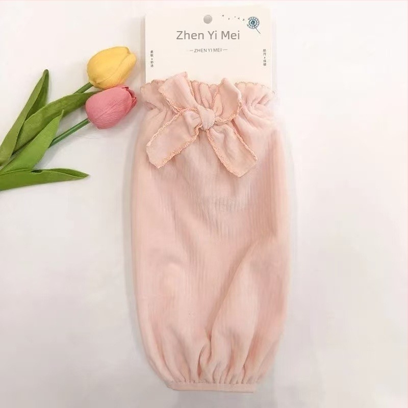 Női flanel karvédő ujjak, anti-szennyeződés, őszi-téli szezon, hímzés