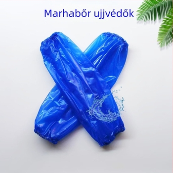 Fehér átlátszó PVC ujjvédők, uniszex, háztartási használatra, vízálló és olajálló, egy méret.