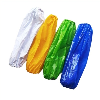 Fehér átlátszó PVC ujjvédők, uniszex, háztartási használatra, vízálló és olajálló, egy méret.