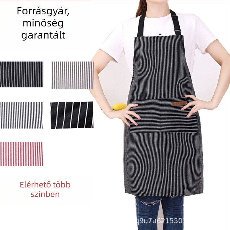 Poliészter ujjatlan kötény csíkos mintával, szennyezés elleni, modern minimalist stílusú