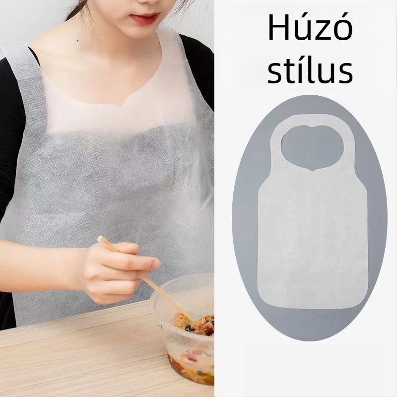 Egyszer használatos kötény, nem szövött anyagból, ujj nélküli, foltálló, cateringhez és otthoni használatra, modern minimalist dizájn