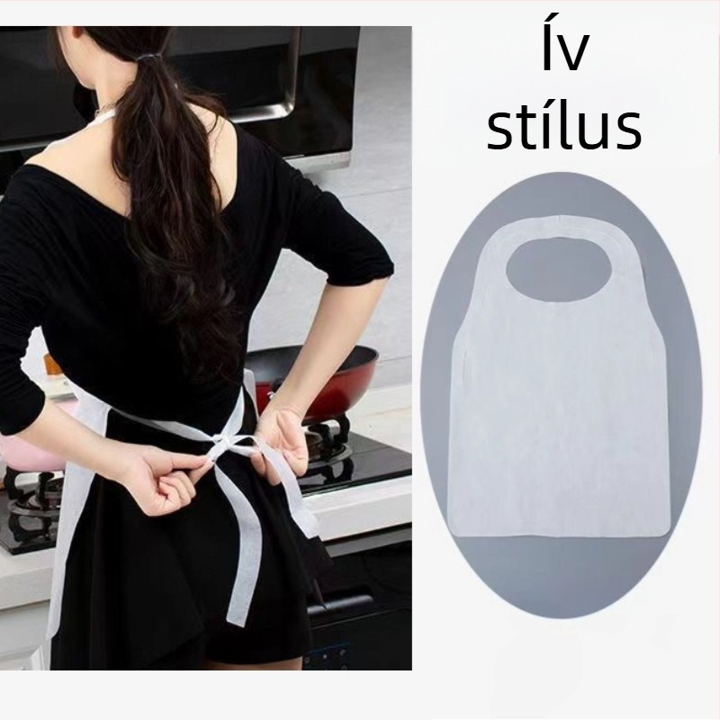 Egyszer használatos kötény, nem szövött anyagból, ujj nélküli, foltálló, cateringhez és otthoni használatra, modern minimalist dizájn