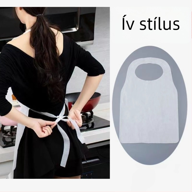 Egyszer használatos kötény, nem szövött anyagból, ujj nélküli, foltálló, cateringhez és otthoni használatra, modern minimalist dizájn