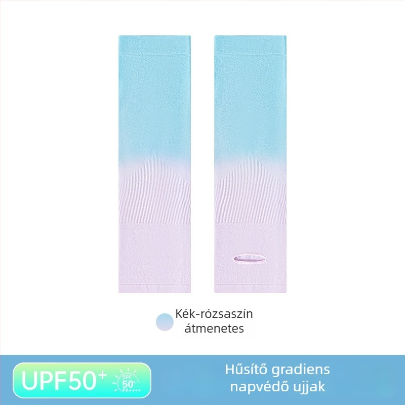 Gyermekek UV-védelmet nyújtó hűtő ujjvédők, nylon anyag, 80–90% nylon tartalom, 28–34 g/m² vastagság, ujjakhoz nyílásokkal
