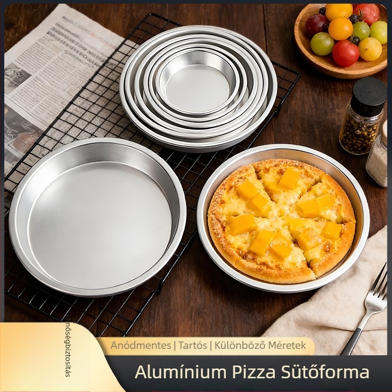 Pizza tepsi, kör alakú, alumíniumötvözetből, sütésre, mély és sekély változatok