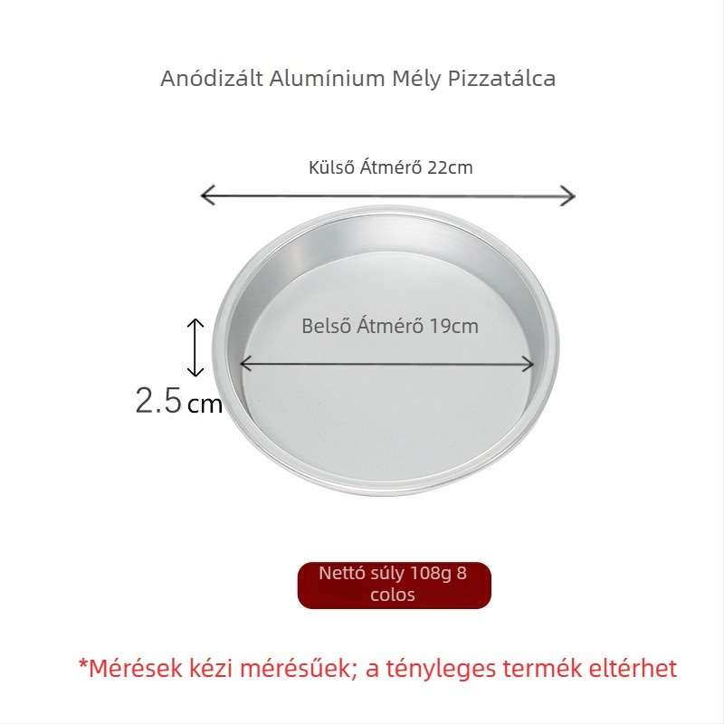 Pizza tepsi, kör alakú, alumíniumötvözetből, sütésre, mély és sekély változatok