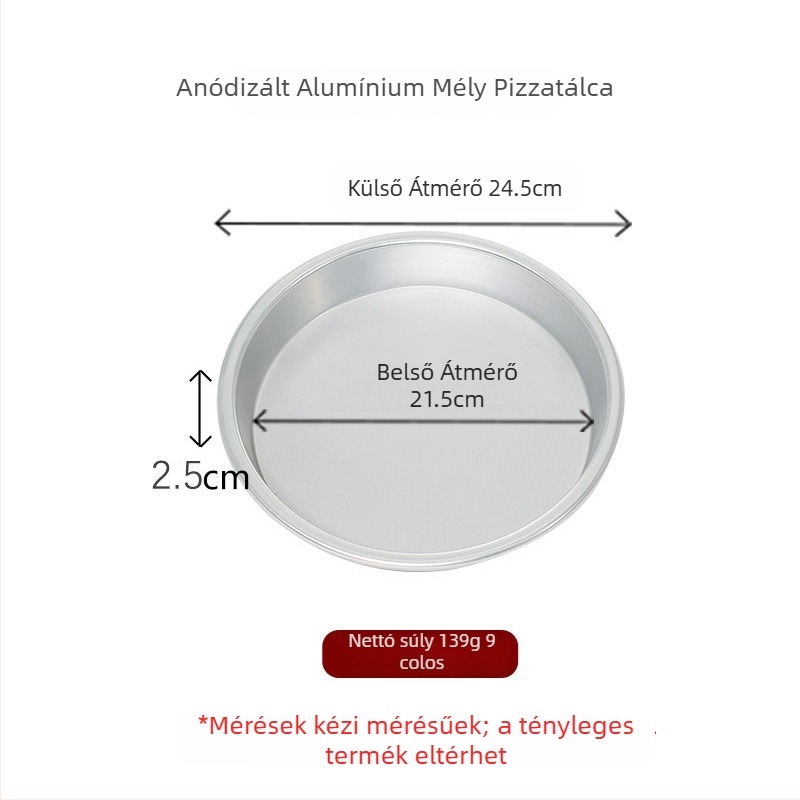 Pizza tepsi, kör alakú, alumíniumötvözetből, sütésre, mély és sekély változatok