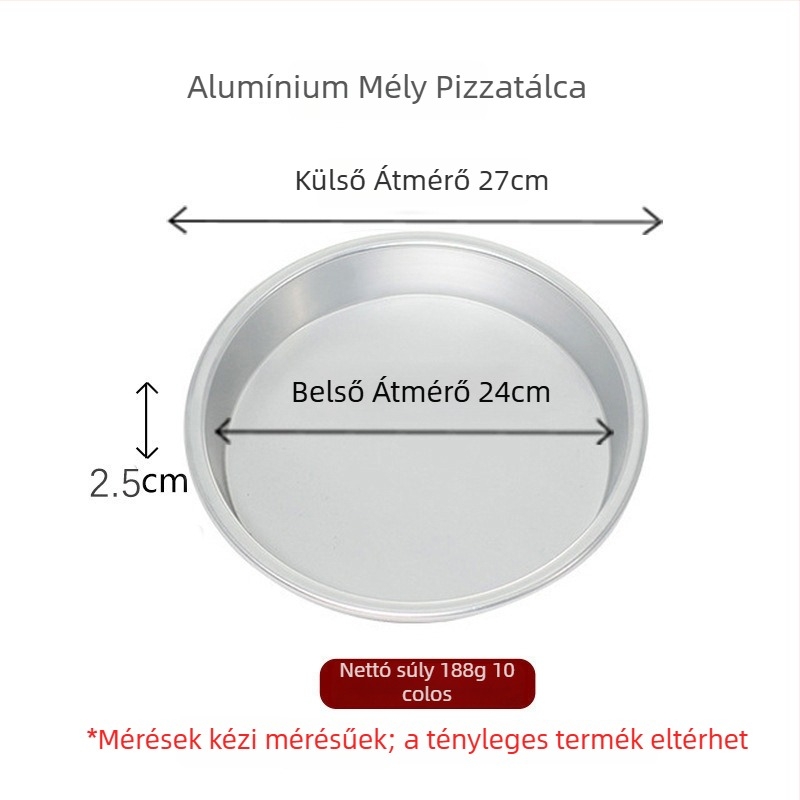 Pizza tepsi, kör alakú, alumíniumötvözetből, sütésre, mély és sekély változatok