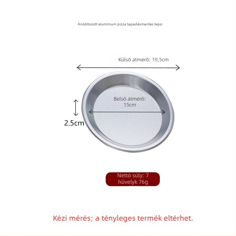 Pizza tepsi, kör alakú, alumíniumötvözetből, sütésre, mély és sekély változatok