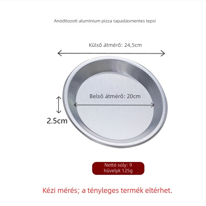 Pizza tepsi, kör alakú, alumíniumötvözetből, sütésre, mély és sekély változatok