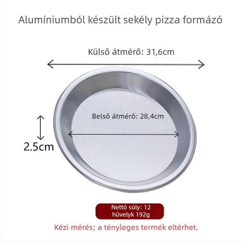 Pizza tepsi, kör alakú, alumíniumötvözetből, sütésre, mély és sekély változatok