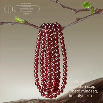 Polírozott gránát karkötő a Qingya Jewelry-től, uniszex kézi ékszer, friss és édes stílus