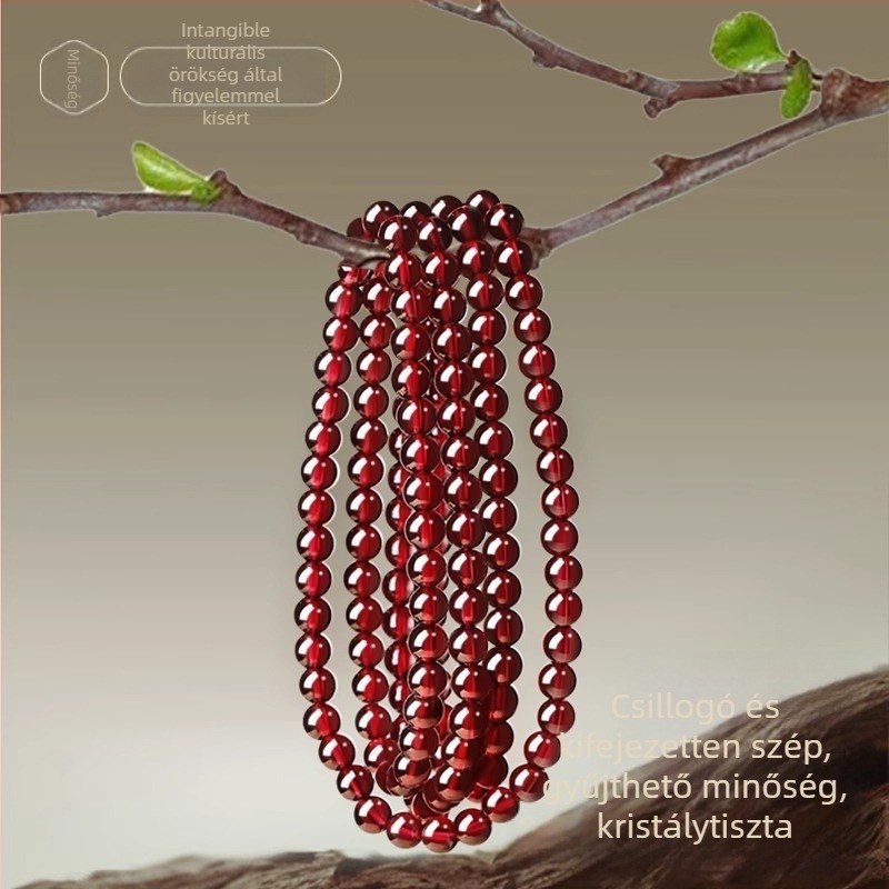 Polírozott gránát karkötő a Qingya Jewelry-től, uniszex kézi ékszer, friss és édes stílus