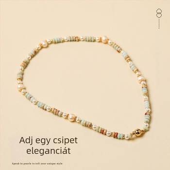 Természetes kőből készült kézzel készített karkötő nőknek, geometrikus dizájnnal, új kínai stílusban