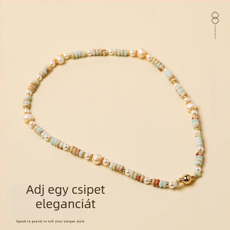 Természetes kőből készült kézzel készített karkötő nőknek, geometrikus dizájnnal, új kínai stílusban