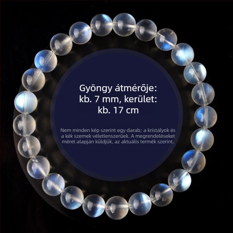 Holdkő kristály karkötő – Geometriai forma, kristályos díszítéssel, eredeti dizájn, kézre való ékszer, uniszex