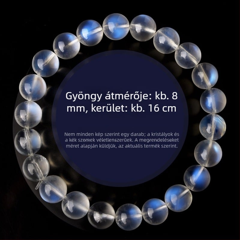 Holdkő kristály karkötő – Geometriai forma, kristályos díszítéssel, eredeti dizájn, kézre való ékszer, uniszex