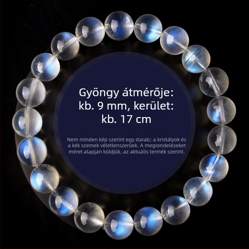 Holdkő kristály karkötő – Geometriai forma, kristályos díszítéssel, eredeti dizájn, kézre való ékszer, uniszex
