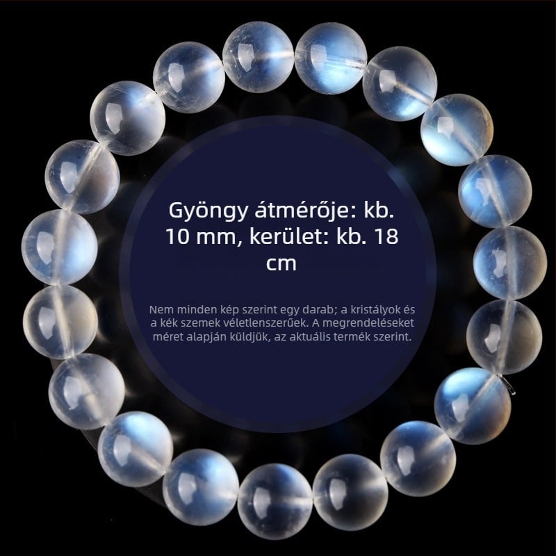 Holdkő kristály karkötő – Geometriai forma, kristályos díszítéssel, eredeti dizájn, kézre való ékszer, uniszex