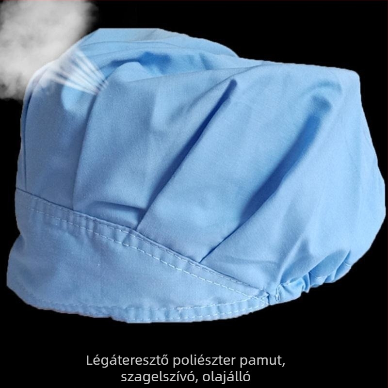Áteresztő porvédő sapka konyhához, uniszex, Baotou stílus, poliészter-pamut anyag, kupola alak, olajfüst elleni védelem, logóval