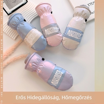 Női téli síkesztyűk – szélálló, vízálló, meleg hőszigetelés, koreai stílus, kültéri sportokra