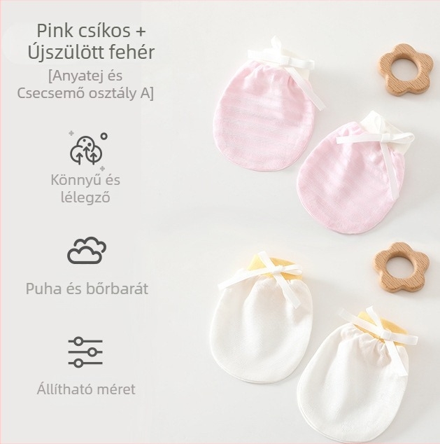Uniszex babakesztyű arcvédővel, újszülöttek számára, 95% pamut 5% elasztán, tavasz–nyár–őszre, 2025 nyári bevezetés
