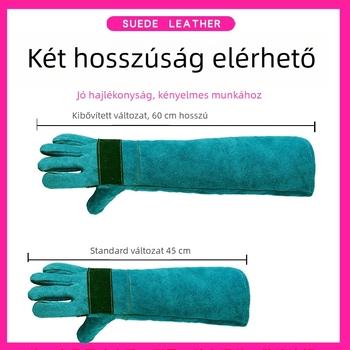 Da Heng szarvasmarha bőrből készült harapás elleni edző kesztyűk háziállatok számára, hosszú védő kesztyűk