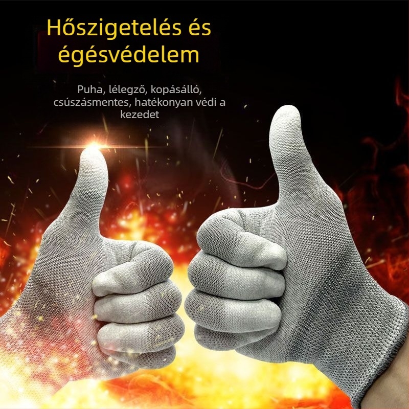 Grillkesztyű érintőképernyővel, Hőálló, Hőszigetelő, Olajálló, Nylon
