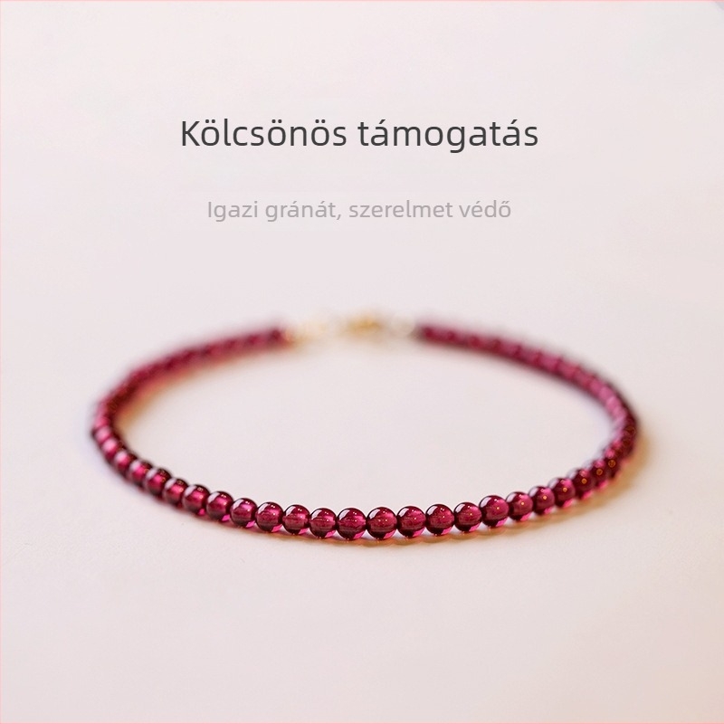 Kristály-gránátos karkötő, kézzel készített Hua Ying, nőknek, hullám mintázat