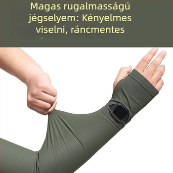 Férfiaknak Ice Silk hűtő ujjvédők UV védelemmel, légző nylon anyagból, vezetéshez és kültéri biciklizéshez