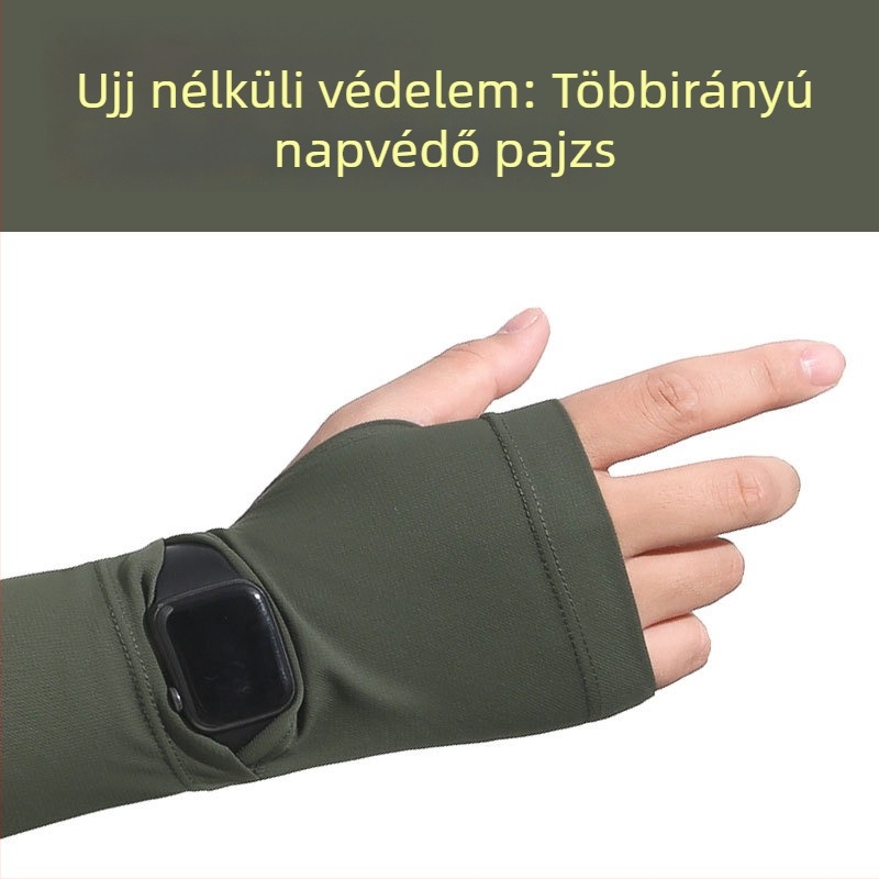 Férfiaknak Ice Silk hűtő ujjvédők UV védelemmel, légző nylon anyagból, vezetéshez és kültéri biciklizéshez