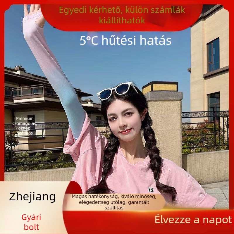 UV-védelmet nyújtó karvédő, poliészter anyag, nyár 2023