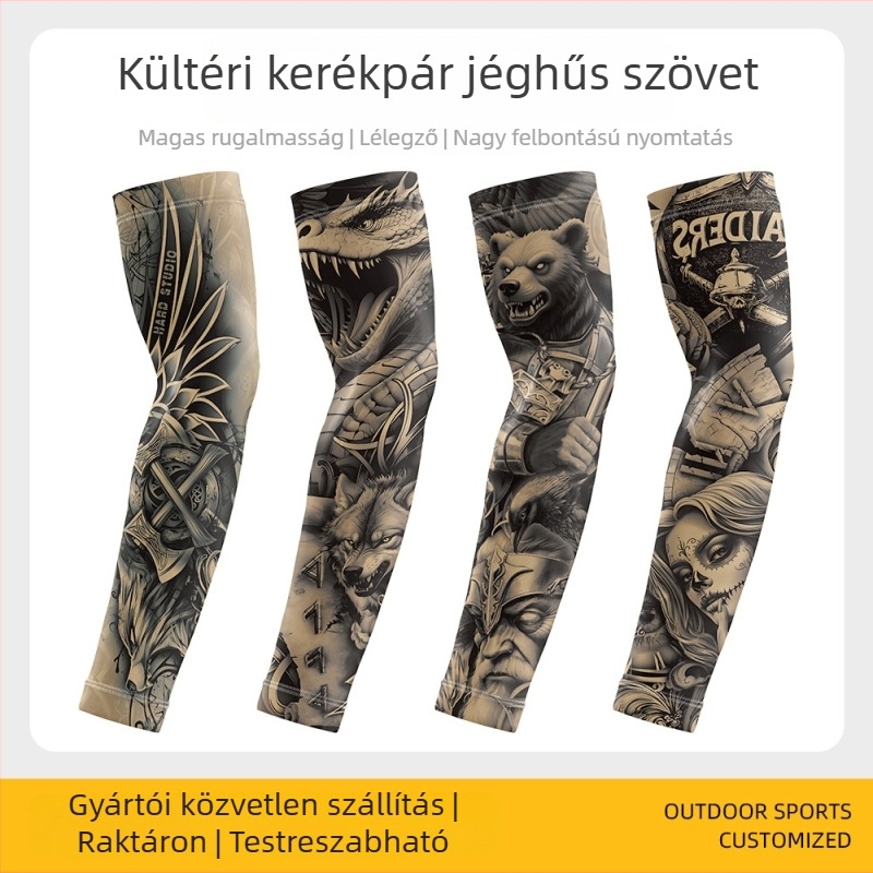Ice Sleeves napvédő, uniszex, virágos tetoválás karvédők, UV védelem, poliészter anyag 81–95%, vezetéshez és kültéri tevékenységekhez, 2025 nyár