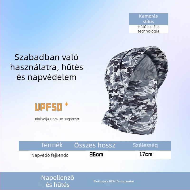 Kültéri karvédők – uniszex, nylon anyag, csíkos mintázat, napvédő funkció, horgászat, túrázás, kempingezés és kerékpározás