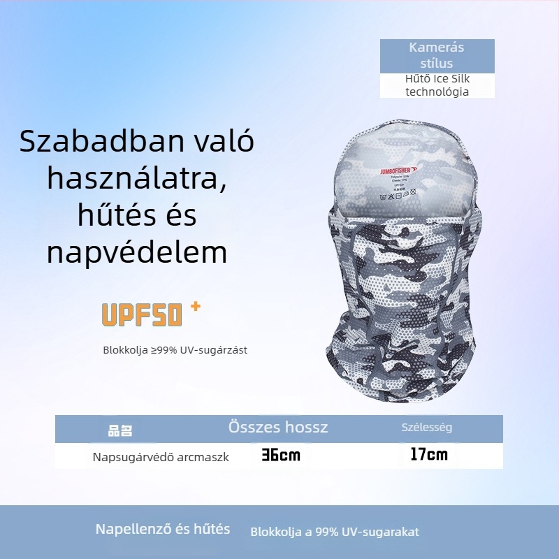 Kültéri karvédők – uniszex, nylon anyag, csíkos mintázat, napvédő funkció, horgászat, túrázás, kempingezés és kerékpározás