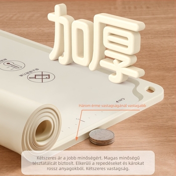 Vastagított szilikon dagasztó mat, élelmiszer-minőségű, tapadásmentes, testreszabható