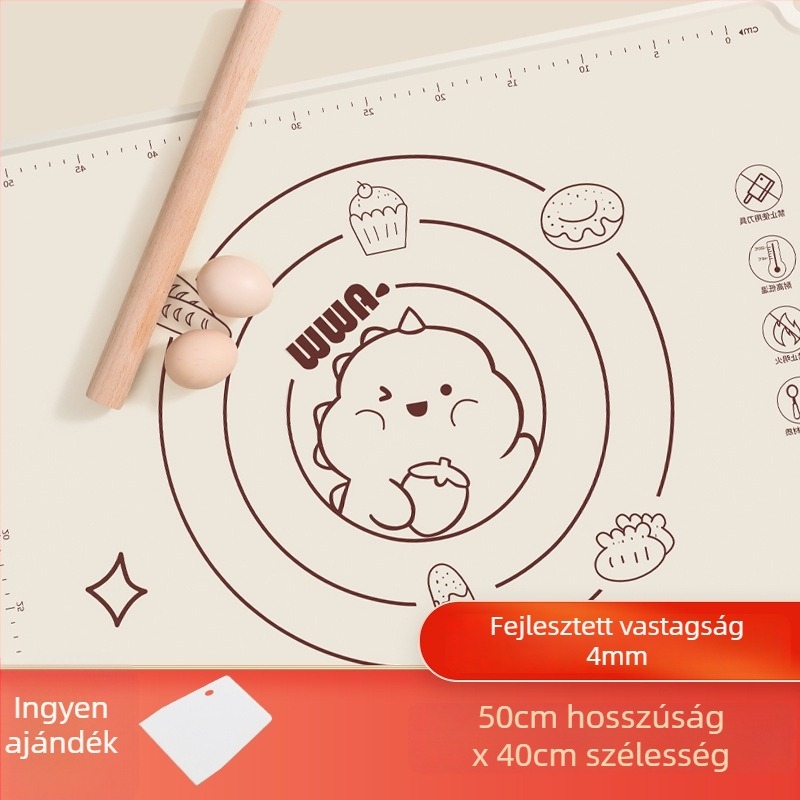 Vastagított szilikon dagasztó mat, élelmiszer-minőségű, tapadásmentes, testreszabható