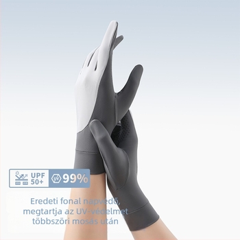 Női UV-védelmet nyújtó kesztyű, Ice Silk, lélegző, gyorsan száradó, csúszásmentes, érintőképernyő-kompatibilis